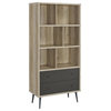 Coaster Maeve 3-shelf Engineered Wood Bookcase in Gray and Antique Pine