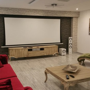 Trendy home theater photo in Stuttgart
