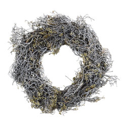 Shea's Wildflower - Coral Vine Wreath, Gray and White, 16" - Wreaths And Garlands
