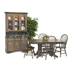 SLATE COUNTRY HUTCH WITH CLIP CORNER TABLE AND BENT FEATHER CHAIRS - Products