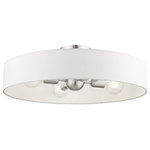 Livex Lighting - Livex Lighting 46928-91 Venlo - 22" Four Light Semi-Flush Mount - No. of Rods: 3  Canopy IncludedVenlo 22" Four Light Brushed Nickel Hand UL: Suitable for damp locations Energy Star Qualified: n/a ADA Certified: n/a  *Number of Lights: Lamp: 4-*Wattage:40w Medium Base bulb(s) *Bulb Included:No *Bulb Type:Medium Base *Finish Type:Brushed Nickel