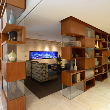 Built-in Aquarium in Luxury Residential High Rise Lobby