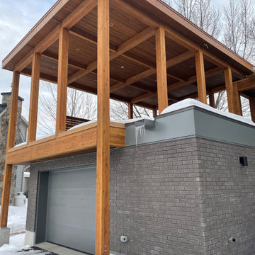 Extension de garage avec véranda au dessus