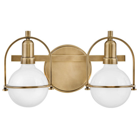 Hinkley Somerset Small Two Light Vanity, Heritage Brass