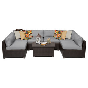 Oahu Outdoor Patio Furniture Sofa Sectional 7 Piece Set Tropical Outdoor Lounge Sets By Urban Furnishing