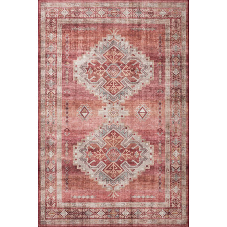 Loloi Heidi Hei-03 Traditional Rug, Sunset and Natural, 3'6"x5'6"