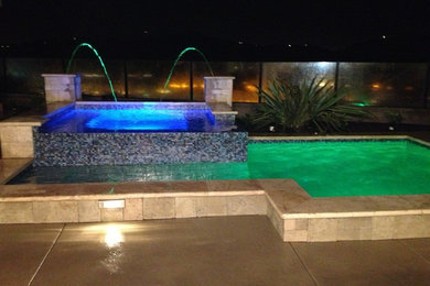 Example of a trendy pool design in San Diego