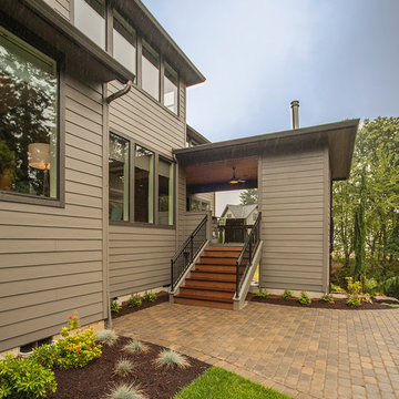 Covered Outdoor Living Area - The Finleigh - Transitional Craftsman on Corner Lo