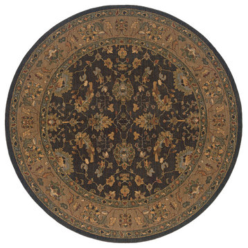 Oriental Weavers Infinity 1104F Black/Tan Oriental Area Rug, 7'8" Round