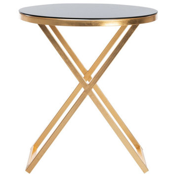 Beatrice Round Top Accent Table Gold/Black