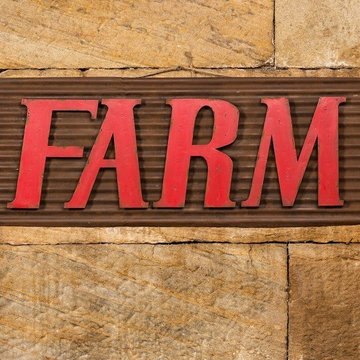Corrugated Metal "Farm" Sign