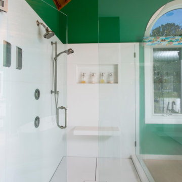 Custom Quartz Shower w/ Frameless Glass