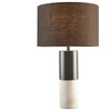 Hampton Hill Fabric Shade Table Lamp With Steel Base, Black/Grey
