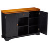Hilo Sideboard Buffet Server Cabinet with Storage, Black
