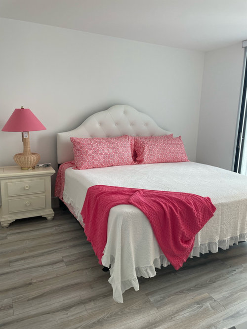 How to hang art over headboard.