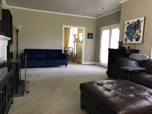 Living Room With Oddly Placed Fireplace