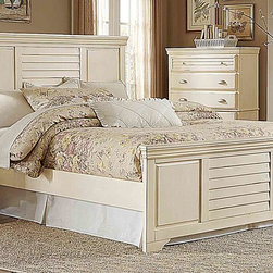 Homelegance 1846-1 Laurinda Cottage Antique White Queen Bed - Panel Beds