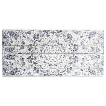 Gallery 57 Gray Medallion Print on Wood Wall Art, 19x45 inches