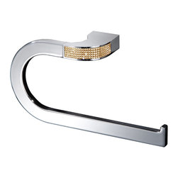 Secret Bath - Cecilia Gold Swarovski Crystals Large Towel Ring, Chrome-Gold - Towel Rings