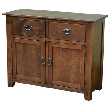 Crafters and Weavers Arts and Crafts 2-Door Solid Wood Cabinet in Walnut