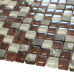 Volcano Red Square Glass Mosaic Tile - Home Accessories & Decor