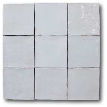 Mestizaje Zellige 5 x 5 Ceramic Tiles - White Decor, 9 Sq Ft