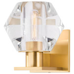 Hudson Valley Lighting - Cooperstown 1 Light Wall Sconce - A thick, diamond-shaped crystal is hollowed out to encase a bulb that beautifully fills the fixture with light from within. Chunky Aged Brass metalwork reflects the light and adds to the luxurious look of this striking sconce.