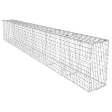 vidaXL Gabion Wall with Cover Galvanized Steel 236.2"x19.7"x39.4" Edging Cage