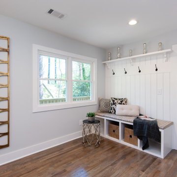 Custom Shiplap Mudroom Bench & Drop Zone