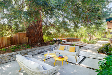 Patio - mid-sized mid-century modern backyard patio idea in San Francisco