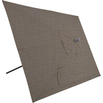 10'x6.5' Rectangular Auto Tilt Market Umbrella, Grey Frame, Sunbrella, Graphite