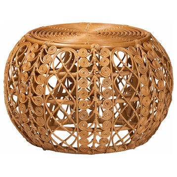 Rosey Natural Brown Rattan Coffee Table