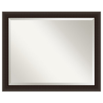 Romano Espresso Beveled Wood Bathroom Wall Mirror - 31.5 x 25.5 in.