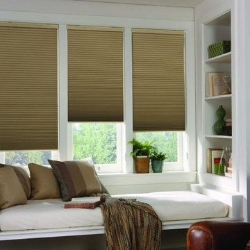 Blackout Cellular Shades for a serene reading nook
