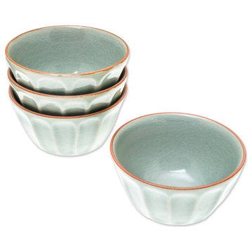 Novica Handmade Simple Thai Celadon Ceramic Bowls (Set Of 4)