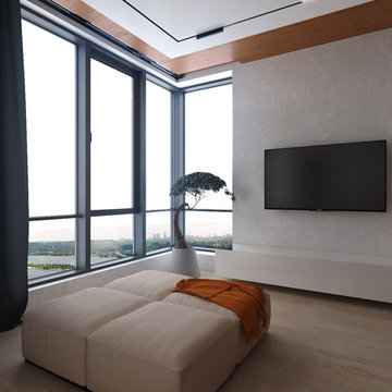 Penthouse interior in the residential complex "Zarechny", Kiev, area 100 sq.m.