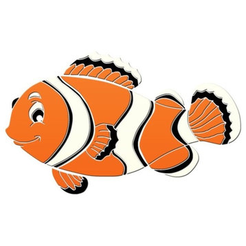 Fun Clown Fish Ceramic Swimming Pool Mosaic 36"x22"