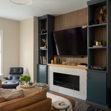 Living room built-in with panel