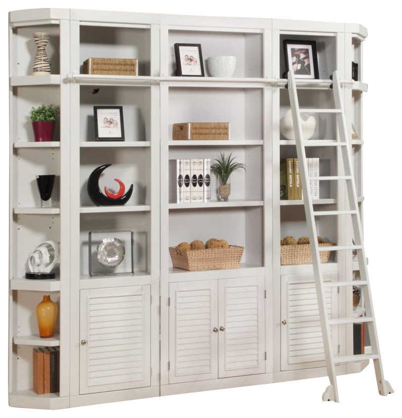 Emma Mason Signature Havant 5 Piece Bookcase Wall with Ladder in Cottage White