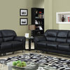 Global Furniture USA 9103 2-Piece PVC Living Room Set in Black with Chrome Legs