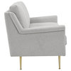 Lani Gray Fabric Sofa With Gold Metal Legs