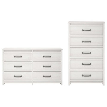 2PC Bedroom Set with 1 Dresser and 1 Chest in Ivory Oak