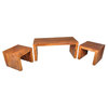 Santa Fe 3 Sided Coffee & Accent Tables 3pc Set
