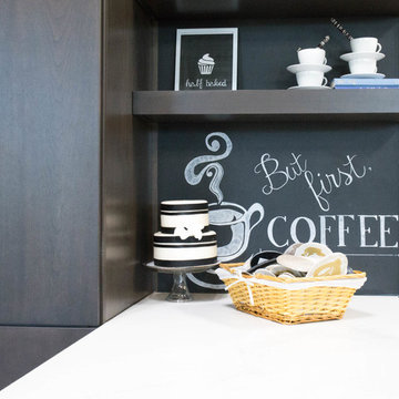 Every caffeine lover's kitchen needs a coffee bar.