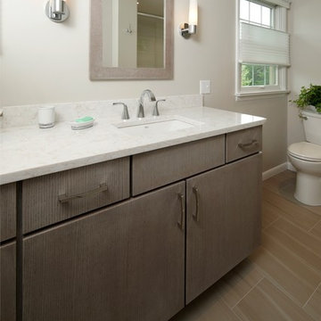 renovated bathroom, with partition removed