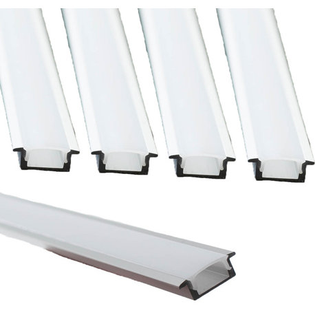 5pcs Shallow RECESSED ALUMINUM CHANNEL FOR LED STRIP LIGHT FIT 6mm, 8mm & 10mm