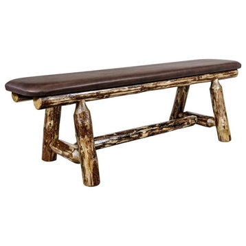 Montana Woodworks Glacier Country 60" Wood Plank Style Bench in Brown