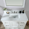 Isla 42" White Single Bathroom Vanity with Composite Stone Top and Mirror