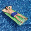 76" Inflatable Green & Gray Sun Tanning Swimming Pool Mattress Raft