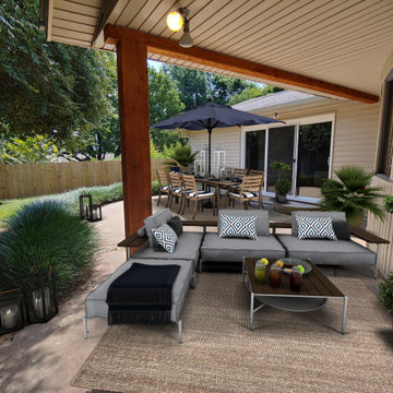 Virtual staging outdoor living space.
